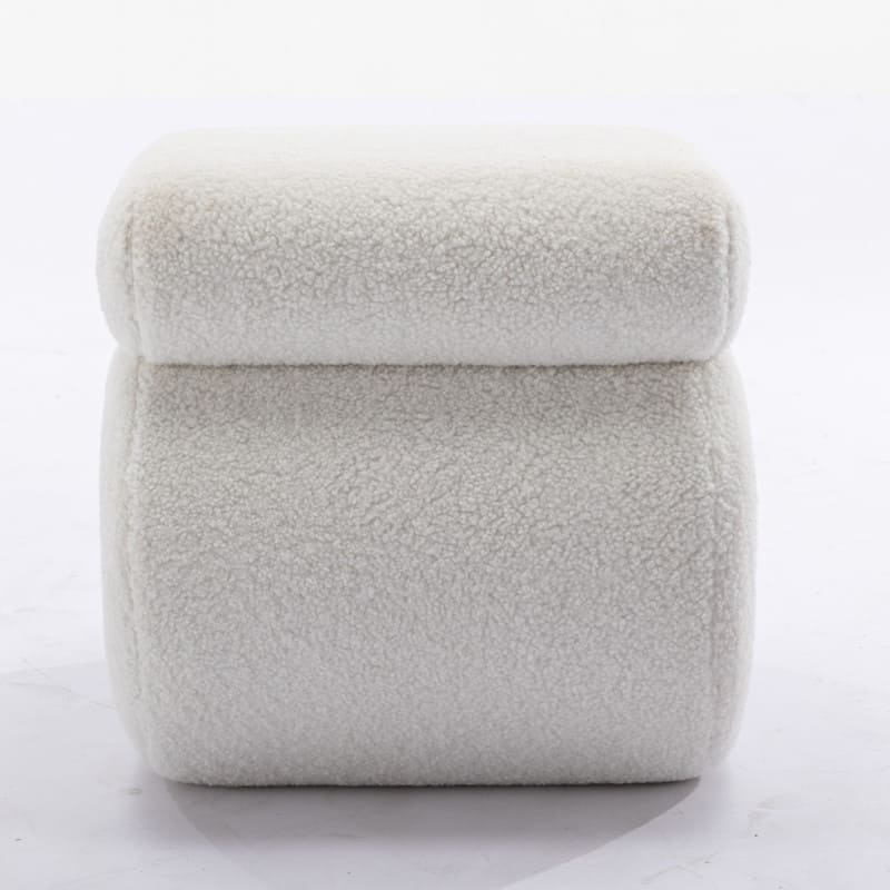 Teddy Fabric S-shape Ottoman Makeup Stool Footstool