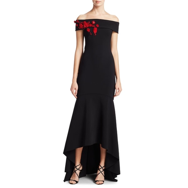Theia Red Strapless Dress
