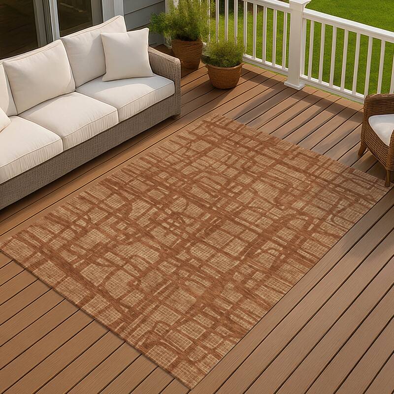 Machine Washable Indoor/ Outdoor Modern Centurion Chantille Rug