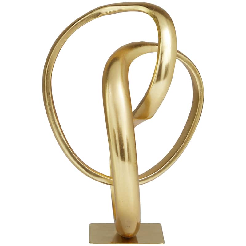 Aluminum Metal Abstract Decorative Sculpture - Dark Gray or Gold - Roche River Decor