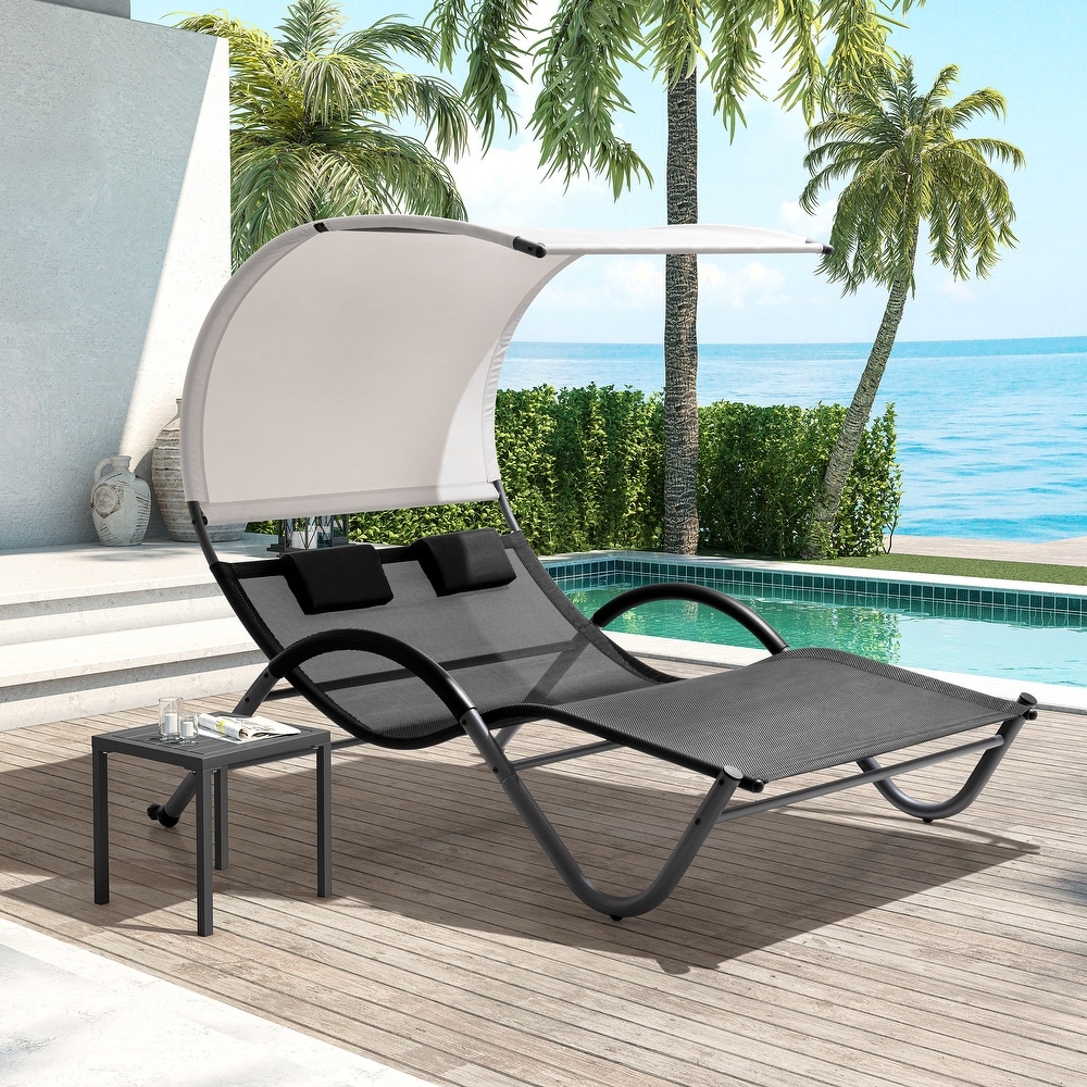 Outdoor double deals chaise lounger