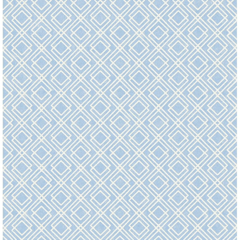 Chesapeake Napa Blue Geometric Wallpaper - 20.5in x 396in x 0.025in