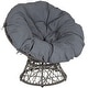 preview thumbnail 2 of 30, Papasan Swivel Patio Lounge Chair
