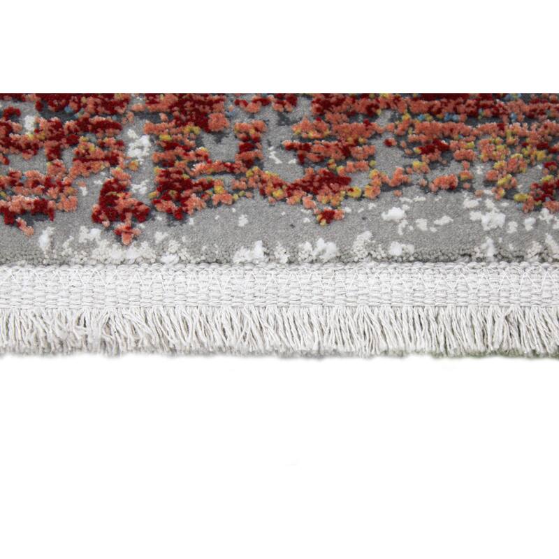 Bashian Gitty Ivory/Rust Contemporary Area Rug