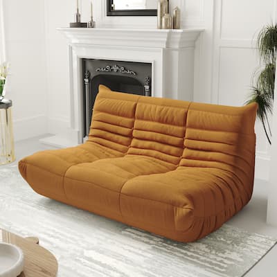 53" Upholstered Teddy Fabric Couch Modern Comfy 2-Seat Loveseat Sofa