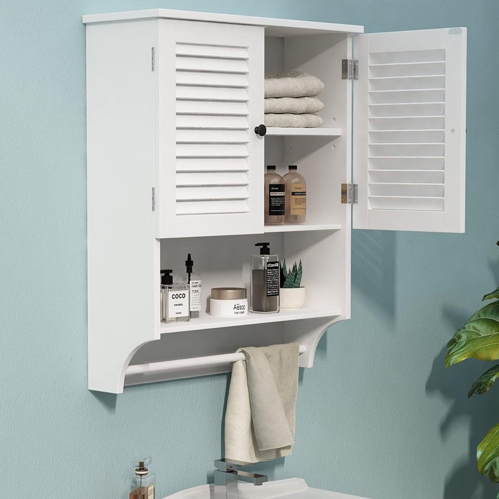 Medicine Cabinet with Towel Bar Bathroom Wall Cabinet Storage Cabinet White 8.9 D x 23.6 W x 29.3 H On Sale Bed Bath Beyond 39643961