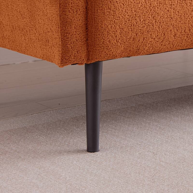 Modern Lamb Wool Sofa With Decorative Throw Pillows Bed Bath & Beyond