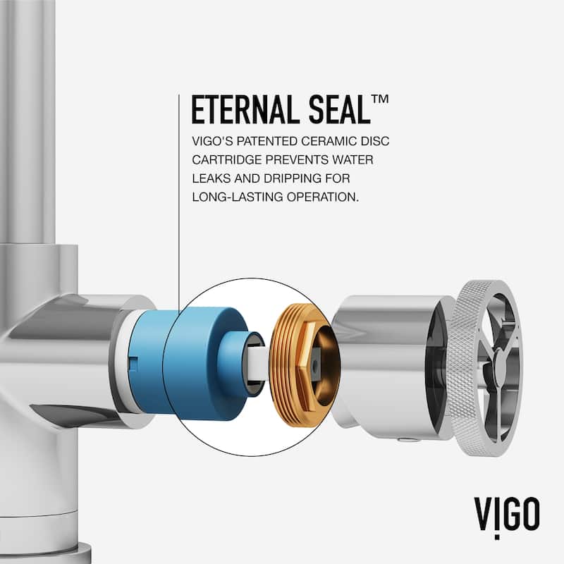 VIGO Cass Industrial 14" H Single Handle Kitchen Bar Faucet