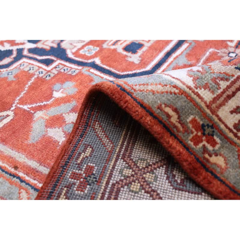 ECARPETGALLERY Hand-knotted Serapi Heritage Dark Copper Wool Rug - 9'0 x 12'0