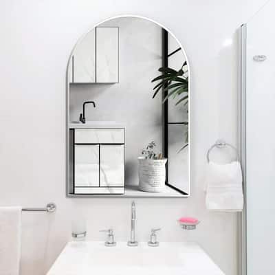 20x30 Inch Metal Framed Arched Bathrrom Mirror