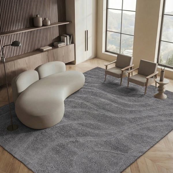 SAFAVIEH Florida Shag Sigtraud Abstract Waves 1.2-inch Thick Rug
