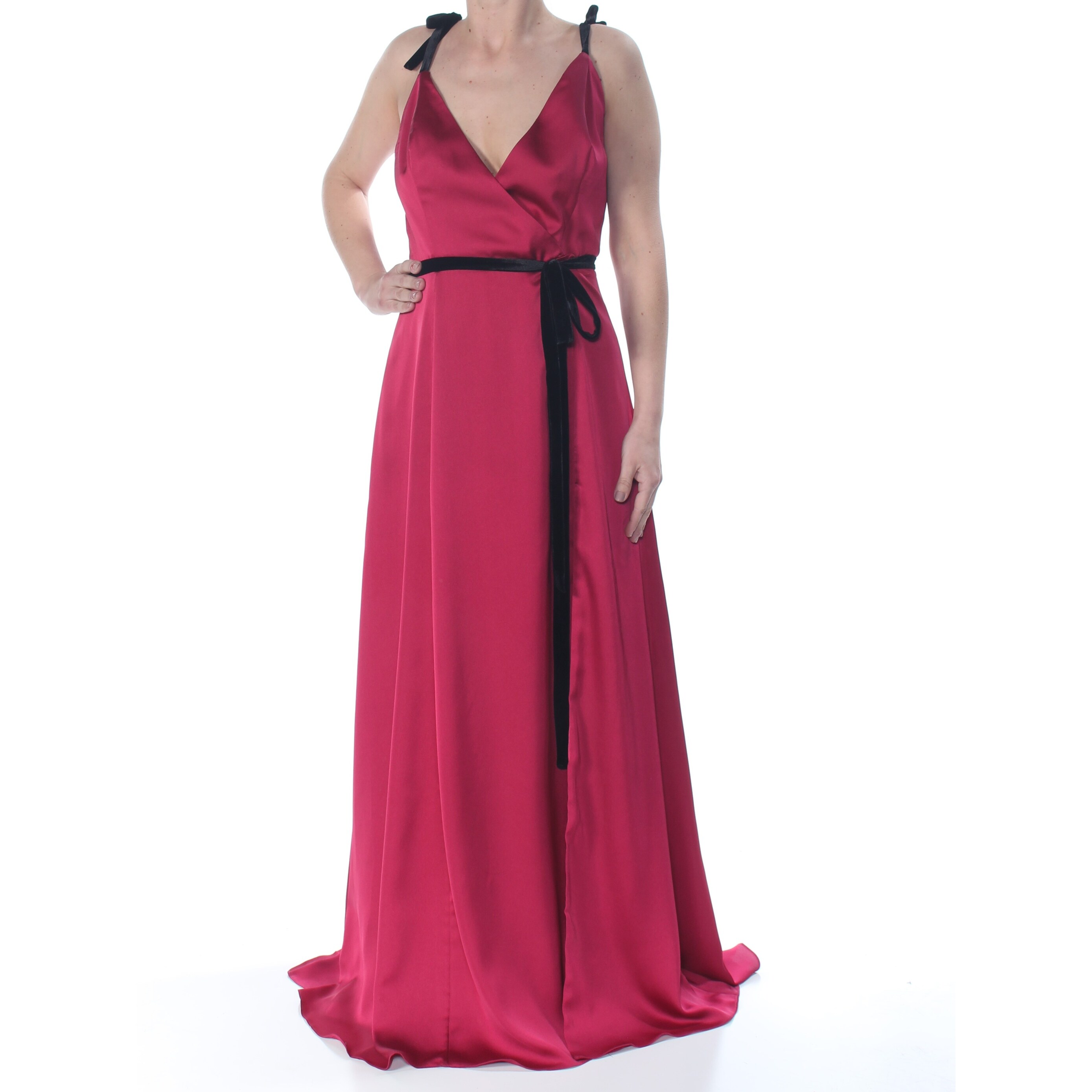 maroon full length dress