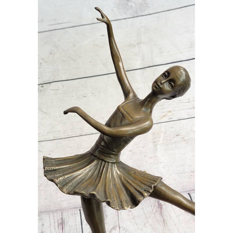 Ballerina Ballet Dancer Balancing On One Foot Bronze Figure Figurine Statue Sculpture