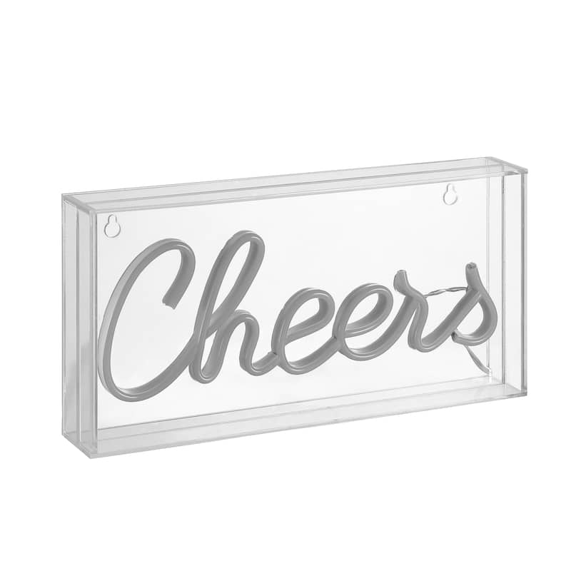Eye 11.8" Contemporary Glam Acrylic Box USB Operated LED Neon Light, Yellow by JONATHAN Y - 1 Bulb