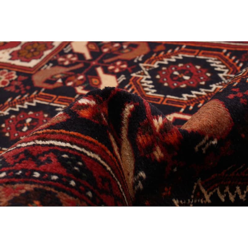 ECARPETGALLERY Hand-knotted Royal Baluch Black, Red Wool Rug - 3'3 x 6'4