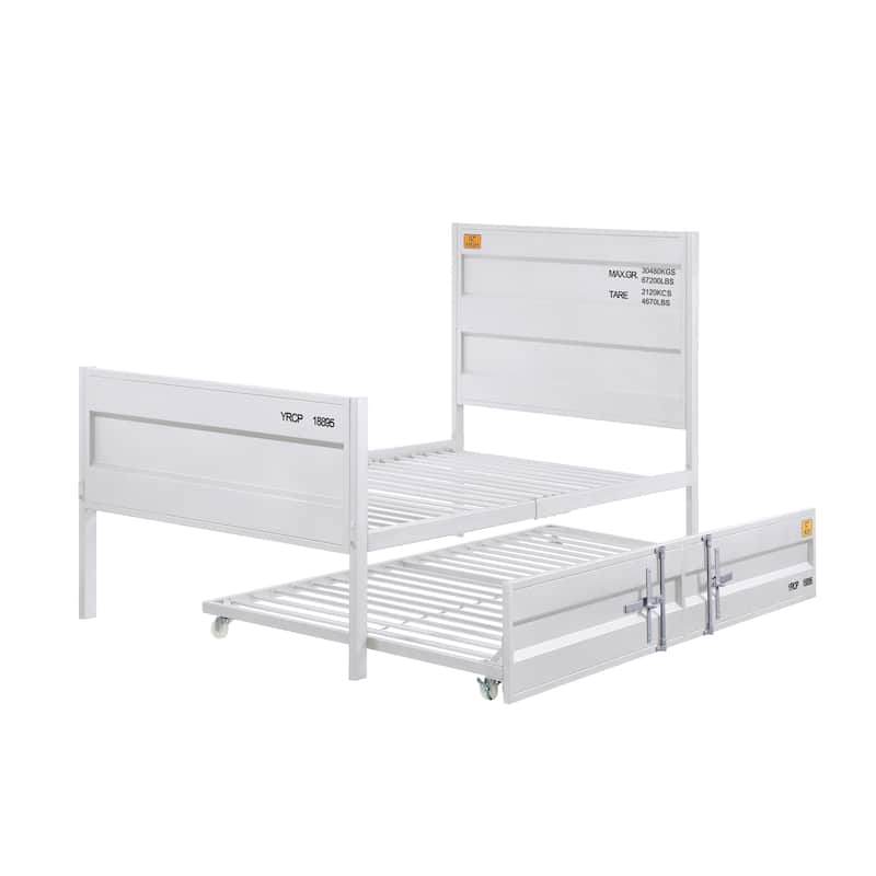 White Full Platform Bed - White