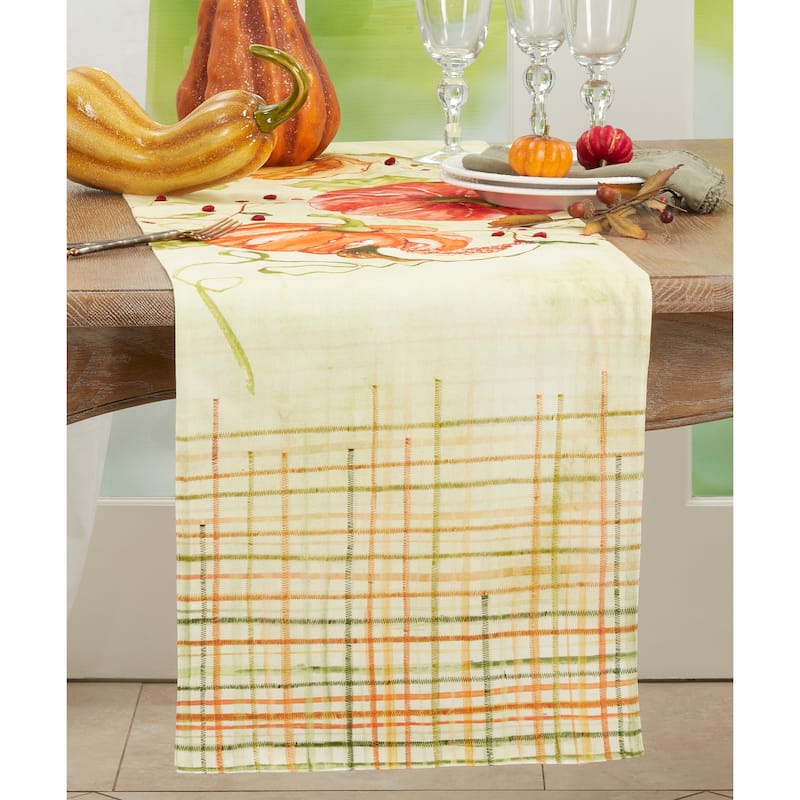 Table Runner With Pumpkin Design - 16"x72"