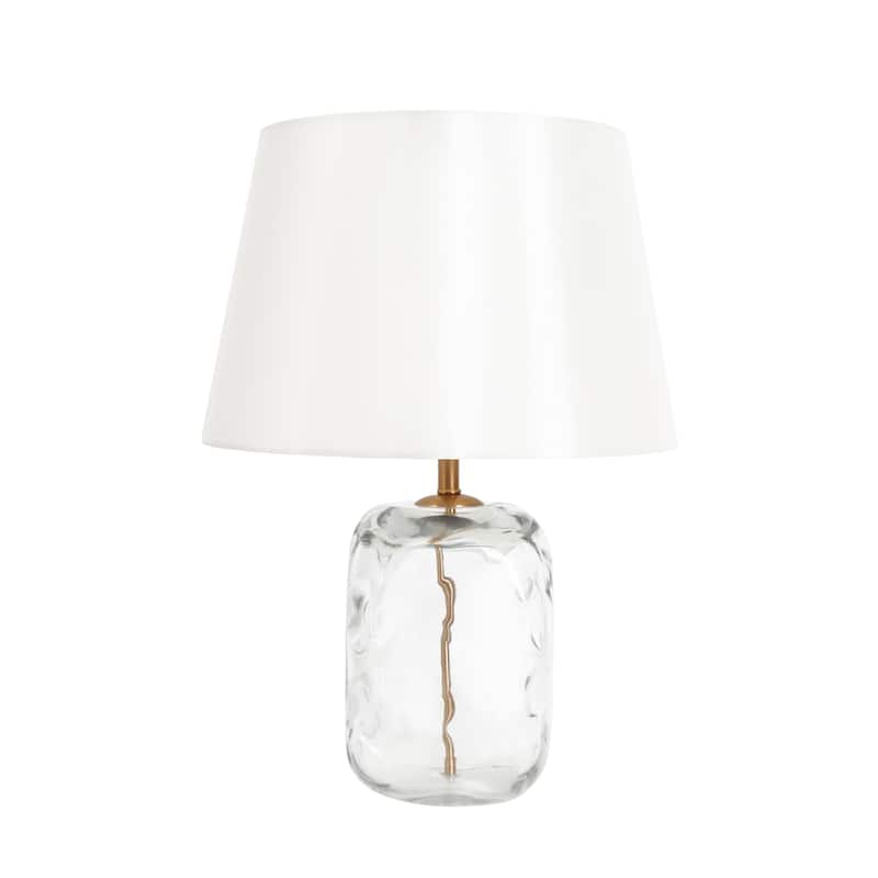 Modern 22.4-inch Wavy Crystal Cylindrical Table Lamp - D 15.7" x H 22.4"