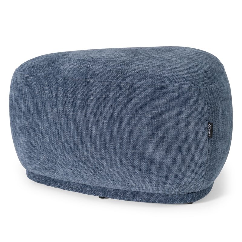 Divani Casa Kinsey Modern Blue Small River Rock Ottoman