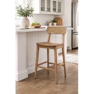Torino Acacia Wood Bar Stool, Wire-brushed, 29