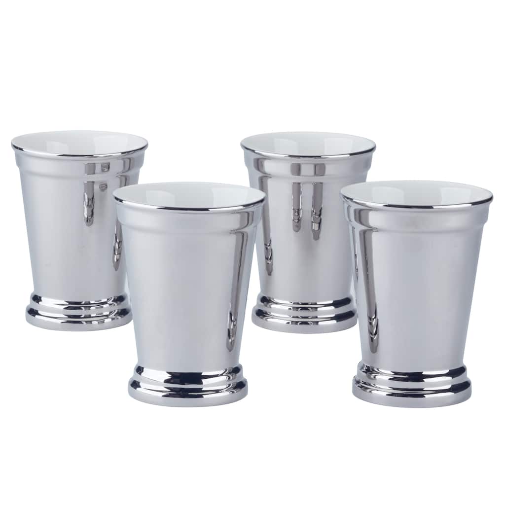 Certified International Derby Day at the Races Set of 4 Silver Plated Mint Julep Cup