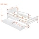 preview thumbnail 3 of 16, Wooden Twin Size Platform Bed with 2-Drawers and Guardrails, White