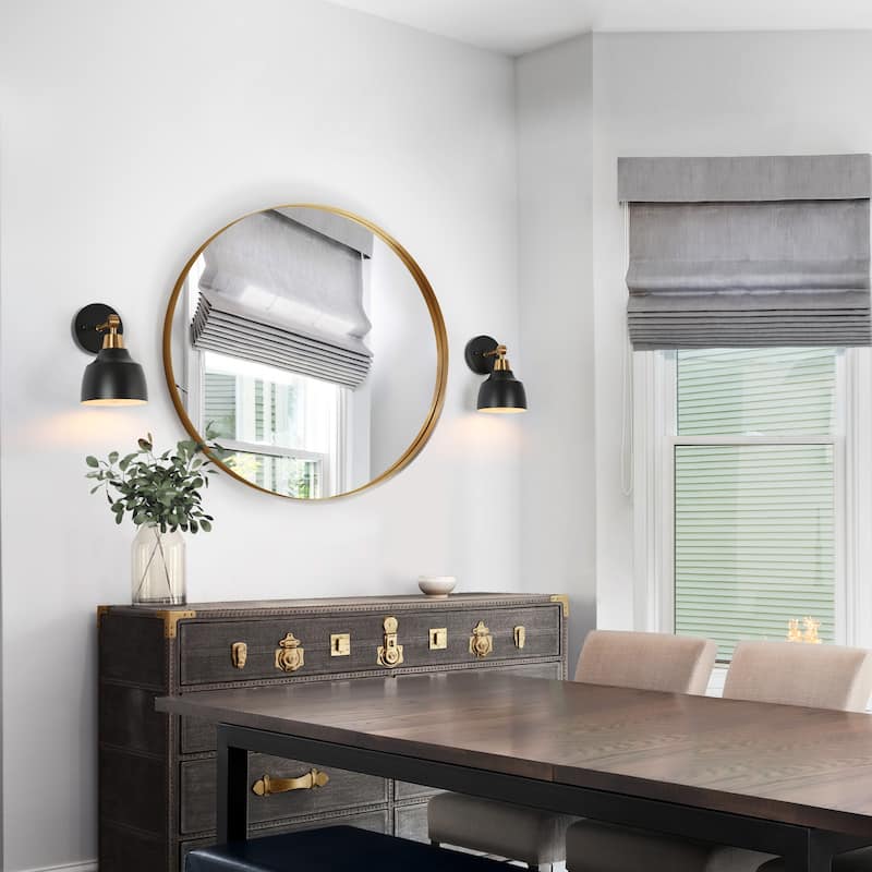 Modern 1-Light Black Gold Dimmable Wall Sconces Bathroom Vanity Light