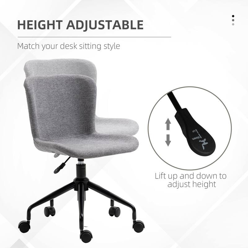 Vinsetto Home Office Chair, Swivel Task Chair with Adjustable Height, Armless
