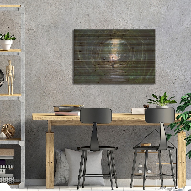 Stay For A Moment Print On Wood by Cameron Gray - Multi-Color