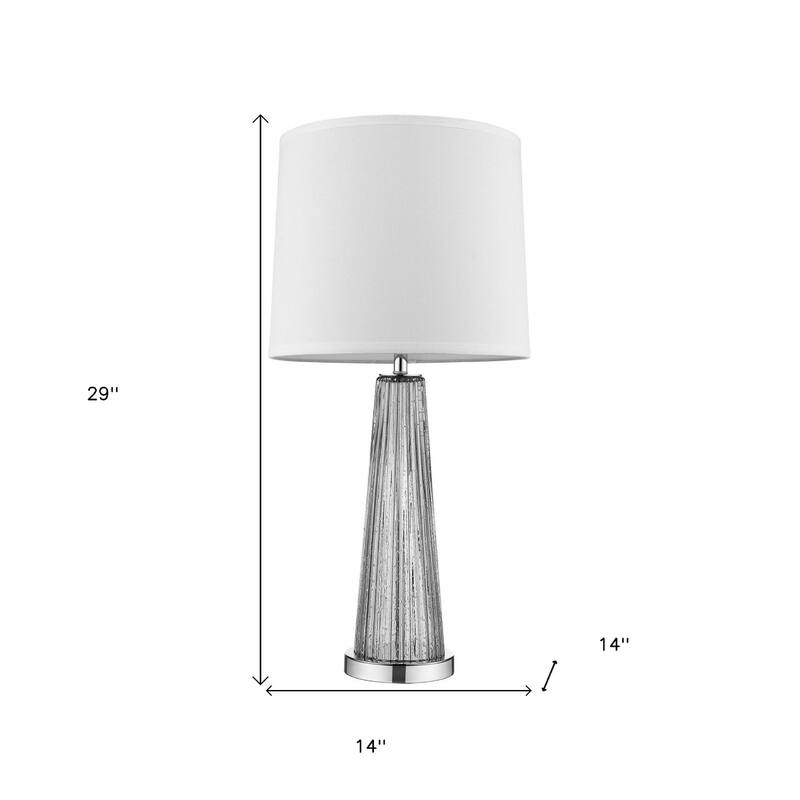29-Inch Glass Buffet Lamp with Empire Fabric Shade for Living Room