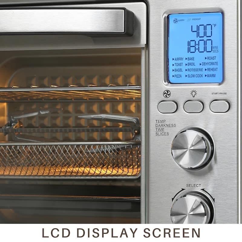 LNC 12-In-1 Large 34QT Countertop Toaster Oven Convection Rotisserie Air Fryer - 19.5" L x 15" W x 12.5" H