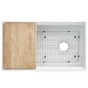 preview thumbnail 3 of 3, SinkSense Hanzo Hevea Wood 1.5″ Cutting Board - 17.25" x 12.5" x 1.5"