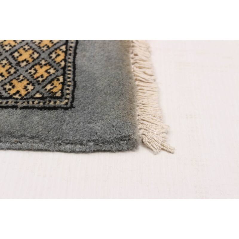 Finest Peshawar Bokhara Grey Rug 8'1" x 10'5" - 8'1 x 10'5