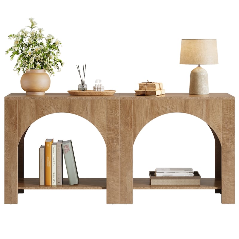 Farmhouse Night Stand for Bedroom, Home Office, Brown Bedside Table