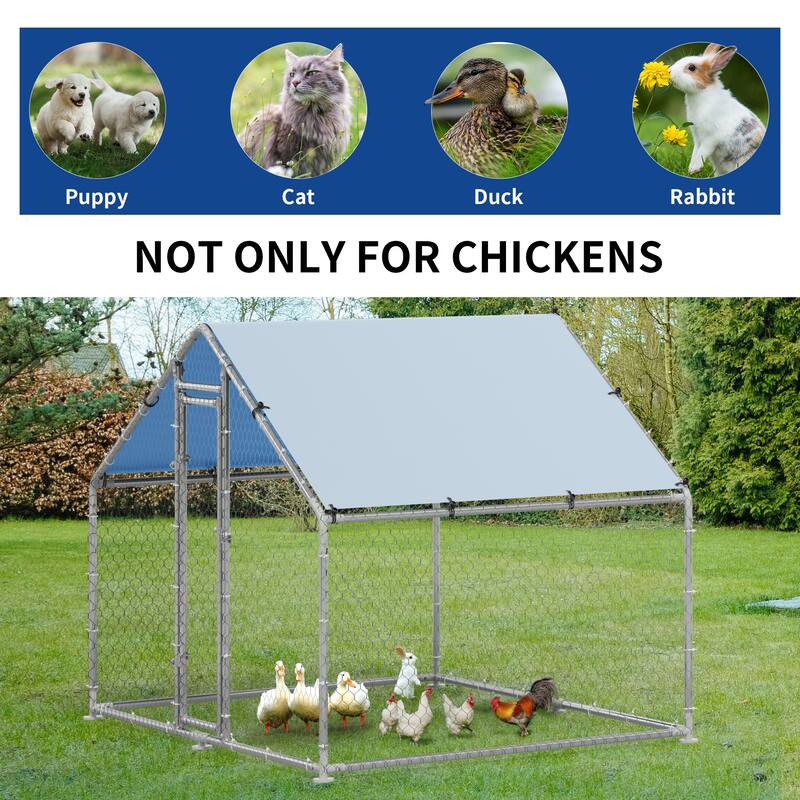 Moasis Outdoor Steel Chicken Run with Lid