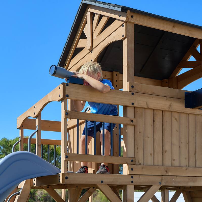 Backyard Discovery Dover Bay Spruce Swing Set, Slide, Monkey Bars