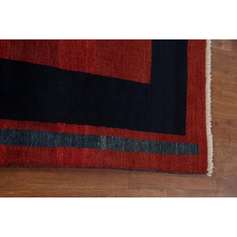 Vegetable Dye Gabbeh Persian Wool Area Rug Hand-knotted Foyer Carpet - 5'0" x 6'5"