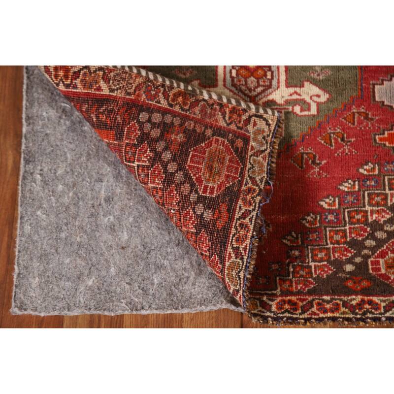 Geometric Shiraz Persian Vintage Runner Rug Handmade Wool Carpet - 2'4"x 5'0"