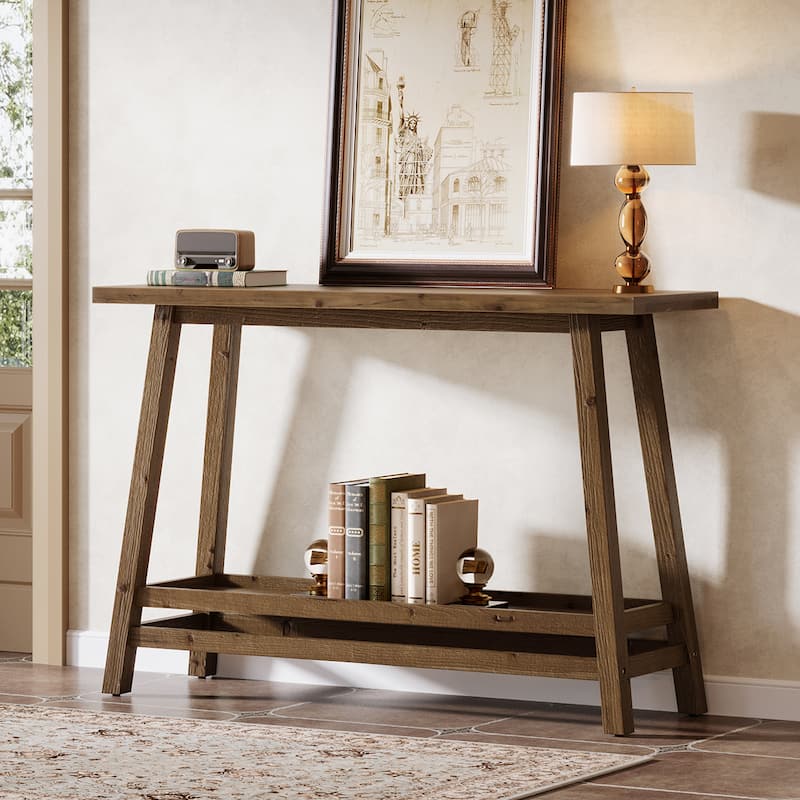 41.3" Farmhouse Console Table, Solid Wood Entryway Table
