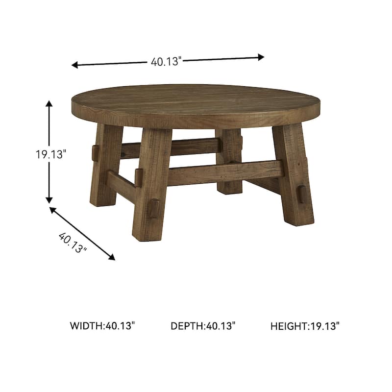 Signature Design by Ashley Mackifeld Brown/Beige Coffee Table - 40.13" W x 40.13" D x 19.13" H