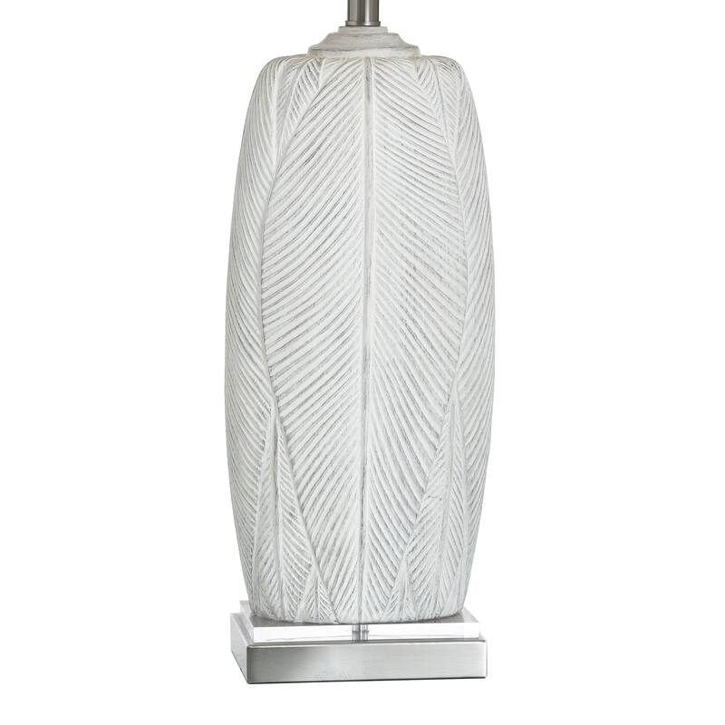 StyleCraft Poly Table Lamp - Mali Silver - White Shade