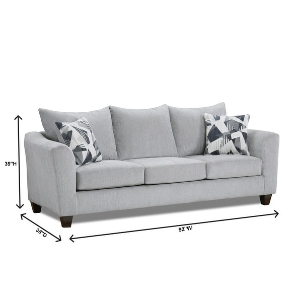 Roundhill Furniture Duleek Upholstered Stationary Sofa, Herringbone Silver