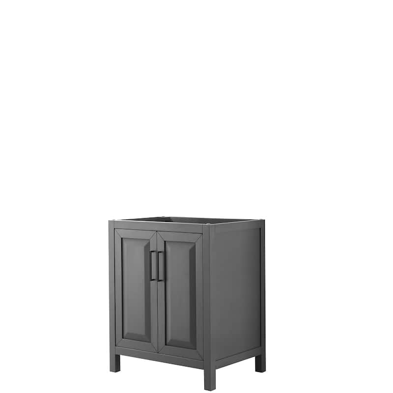 Daria 30-inch Single Vanity, No Top, No Mirror - Dark Gray, Black Trim, No Top