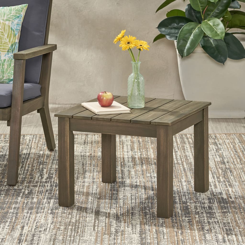 Temecula Outdoor Mid-Century Modern End Table by Christopher Knight Home - 19.75" W x 19.75" D x 15.00" H