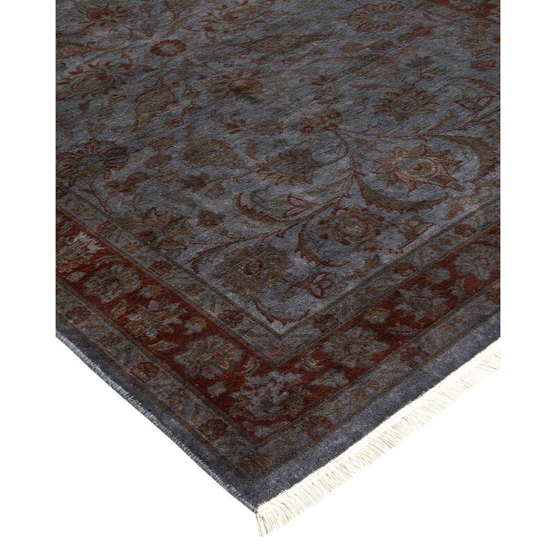 Overton Hand Knotted Wool Vintage Inspired Modern Contemporary Overdyed Gray Area Rug - 3' 1" x 5' 3"