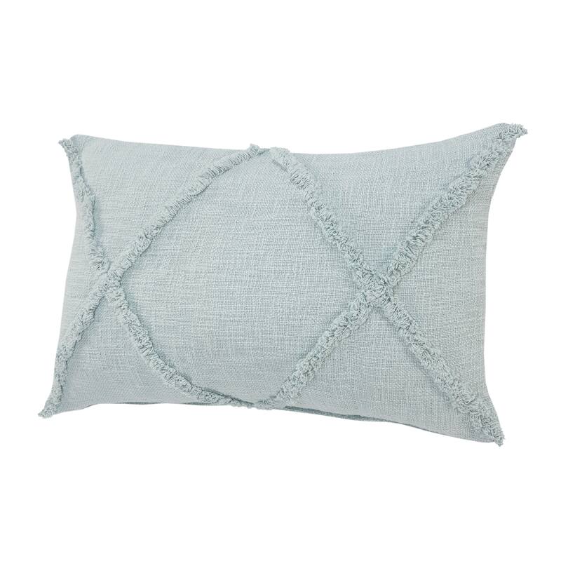 Solid Decorative Diamond Tufted Cotton Throw Pillow