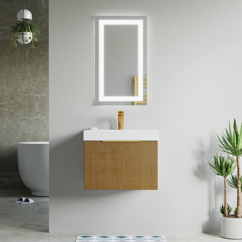 Dillon 24" Single Vanity Set - Oak Natural with Resin Basin