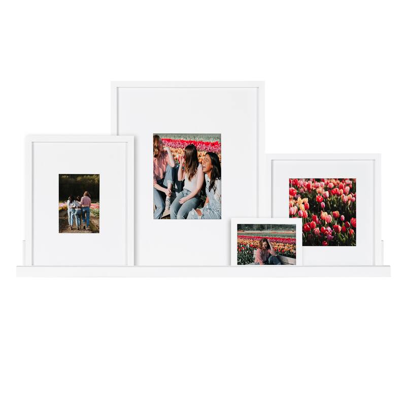 Kate and Laurel Gallery Wall Shelf with Frames Set