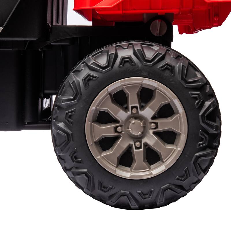 Kids 24V Ride-On Dump Truck with Realistic Shovel, 2 Seater, Remote Control & LED Lights