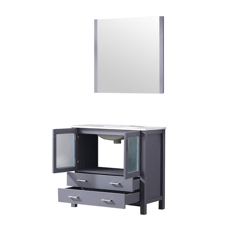 Lexora Volez 36 inch single Bathroom Vanity Countertop Sink and Mirror